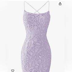 Lace Homecoming Dress - Lavender - Size 10 Nwt Light Purple Homecoming Dress, Lavender Short Dress, Purple Hoco Dress, Quinceanera Dama Dresses, Purple Hoco Dresses, Purple Dress Casual, Fitted Homecoming Dresses, Spring Fling Dress, Lace Homecoming Dress