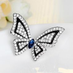 Brooches & Pins, Women's Butterfly Rhinestone Brooch Pin Wedding Bridal Bouquet Jewelry (Silver) - C717YRCYL8T  #Brooches #Pins #Accessories #summeroutfits #Clothingmatch Bouquet Jewelry, Butterfly Rhinestone, Wedding Bridal Bouquets, Butterfly Brooch, Rhinestone Brooches, Jewelry Silver