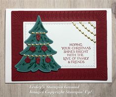 a card with a christmas tree on it