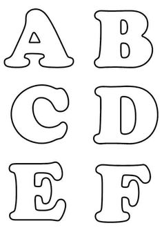 the letters are outlined in black and white to spell out abc, d, e, f