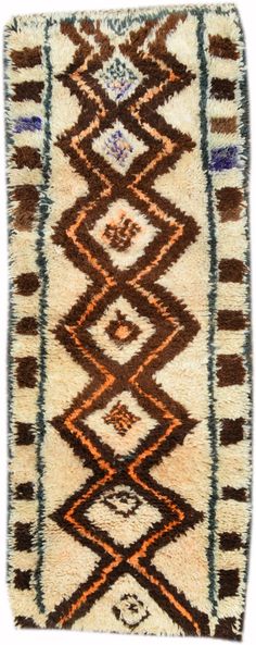 an old rug with many different colors and patterns