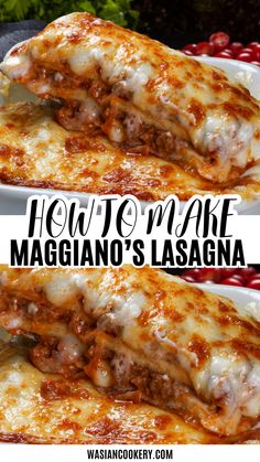 how to make magnano's lasagna with cheese and sauce on top