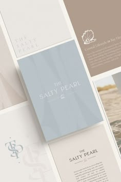 Costal logo design Beach Brochure Design, Coastal Logo Design Inspiration, Marketing Collateral Design, Coastal Website Design, Summer Branding Design, Coastal Instagram Feed, Coastal Branding Design, Branding Aesthetic Inspiration, Hawaiian Branding