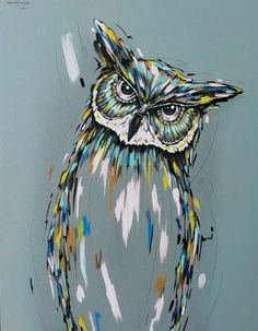 an owl painted on the side of a wall