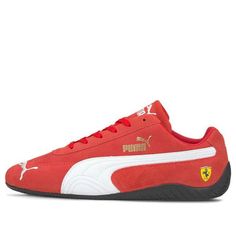 Puma Scuderia Ferrari x Speedcat 'Rosso Corsa' 306796-02 (SNKR/Low Top/Training) Puma Ferrari Shoes, Ferrari Shoes, Outfit Formulas, Puma X, Sneaker Collection, Formula 1, Low Top