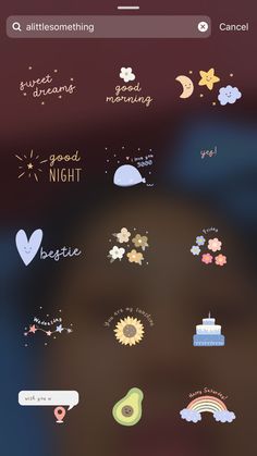 an iphone screen with some stickers on it and the text, i love you