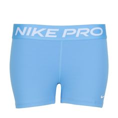 The Nike Pro 365 3" Women's Shorts are the perfect addition to your workout collection. They're snug to your body, ensuring they won't interfere with your best workout. Plus, the Nike branding around the waist will let everyone in the gym know you have an eye for quality. Shorts. Nike branded. Tight, body-hugging fit. Blue Sports Shorts Squat Proof, Blue Squat Proof Sports Shorts, Nike Prod, Nike Pro Shorts Collection, Nike Blue Athletic Shorts, Nike Pro Spandex Shorts Blue, Nike Blue Running Shorts, Blue Nike Pros, Nike Blue Athletic Shorts With Built-in Shorts