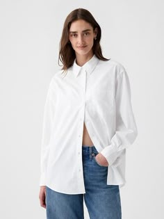 Organic Cotton Big Shirt Cheap Fitted Blouse By Gap, Button Up Shirt Women, Women Shirt Top, Big Shirt, Oxford Shirt, The Gap, Petite Size, Oversized Shirt, Perfect Shirt