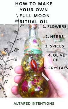 What To Do With Spell Jars, Intention Oil Recipes, Ritual Oil Recipes, Oil Spells, Abundance Spell, Witch Crystals, Candles Crystals, Moon Spells