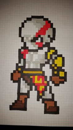 an image of a cartoon character made out of legos on a sheet of paper