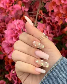 Gel Pedicure, French Pedicure, Clear Acrylic Nails, Her Nails, Summer Acrylic Nails, Uñas Acrilicas, Popular Nails, Nail Designs Glitter, Butterfly Nail