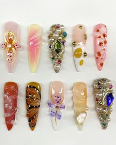 Nessa Nails, Nails Creative, Junk Nails, Boho Nails, Tree Nails, Really Cute Nails, Acrylic Nails Coffin Short, Hot Nails, Elegant Nails