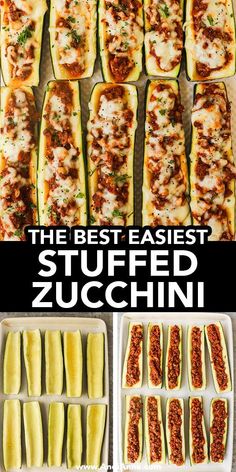 zucchini stuffed with meat, cheese and sauces