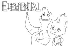 an image of two cartoon characters with the word'elementary'in black and white