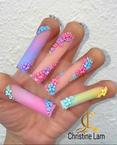 Nike Ideas, Summer Nailart, Birthday Nail Designs, Easter Nail, Easter Nail Designs, Floral Nail Designs, Nails Salon