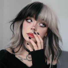 Emo Party, Blonde Underneath, Underneath Hair, Split Dyed Hair, Goth Hair, Emo Girl, Dyed Hair Inspiration, Dye Colors, Emo Hair