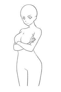 an outline drawing of a woman with her arms crossed