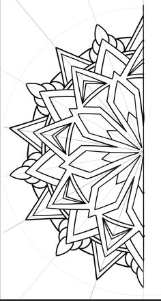 a black and white drawing of an abstract design