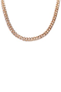 Our Cuban Link Patterned Chain is a bold and stylish accessory that adds a touch of urban flair to your ensemble. This chain features a distinctive Cuban link design, known for its interlocking and chunky pattern that exudes confidence and individuality crafted with meticulous attention to detail. Chic Curb Chain Necklace For Party, Metal Curb Chain Necklace, Modern Metal Cuban Link Necklace, Trendy Cuban Link Chain Necklace, Modern Chain Link Necklace, Trendy Link Chain Strap Necklace, Trendy Cuban Link Necklace With Adjustable Chain, Cuban Link Necklace With Chunky Metal Chain, Cuban Link Metal Necklace With Adjustable Chain