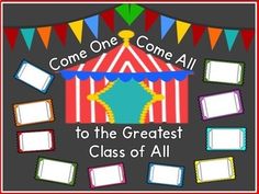 a circus tent with the words, come to the greatest class of all