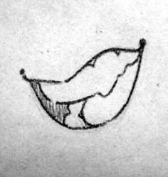 a drawing of a banana on a piece of paper with the bottom half drawn up