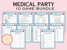 the medical party game bundle includes games, instructions and printables for all ages