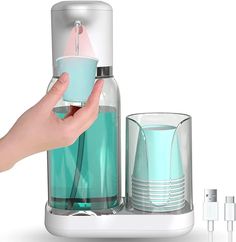 Automatic Mouthwash Dispenser Bottle with Infrared Sensor & Rechargable Pump for Bathroom.