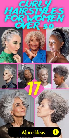 Graceful and Stylish: Curly Hair for Older Women Over 50: Embrace grace and style with curly hair that's perfect for older women over 50. Curly haircuts add volume and texture, breathing new life into your appearance. Try a curly hairstyle with bangs or opt for layers for added dimension.