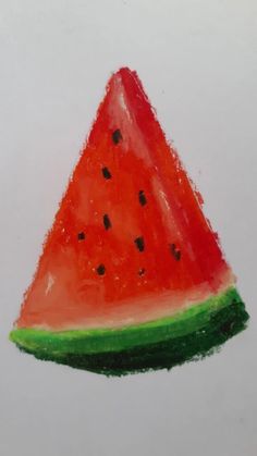 a drawing of a slice of watermelon