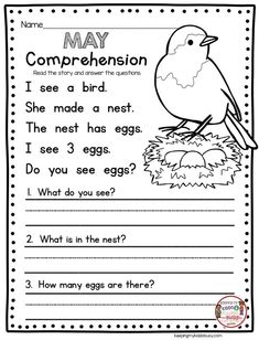 a worksheet for reading the letter m with an image of a bird and eggs