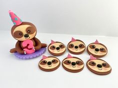 a group of slotty bears with birthday hats on