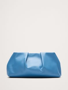 We designed this cloud-shaped clutch to carry you through every occasion for years to come, crafted here from beautiful leather to emphasize a distinctive pleated construction.  Magnetic clasp closure.  Fully lined.  Height: 6. 3" Width (base): 12. 8" Width (top): 10. 5" Depth: 2. 75" Woolen Tights, Dressy Hats, T Bar Shoes, Burgundy Style, Chic Fall Outfits, Black Pantyhose, Faux Leather Belts, Family Event, Leather Clutch Bags