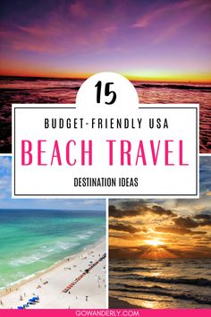 Discover 15 affordable beach destinations in the US for your next budget-friendly vacation. Budget Beach Vacation, Vacation On A Budget, Cheap Beach Vacations, Us Beach Vacations, Usa Beach, Cheap Places To Travel, Beachfront Hotels, Cheap Vacation, Usa Beaches