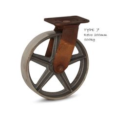 an old fashioned metal and wood wheel