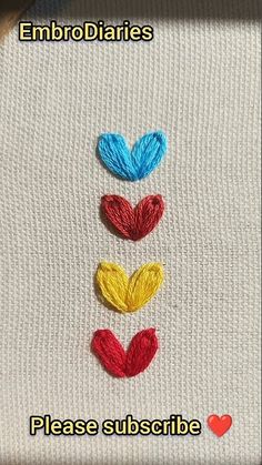 the crochet hearts have been stitched together