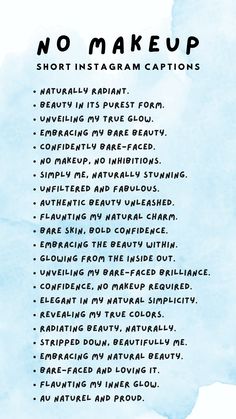 No Makeup Captions for Instagram Captions For No Filter Selfies, Ig Captions Makeup, Without Filter Caption, No Filter Selfie Captions, Caption For Makeup Post, Authentic Captions For Instagram, Authentic Bio For Instagram, Food Captions Instagram Posts Short, No Make Up Captions Instagram