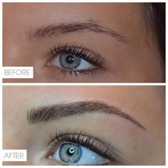 How to shape perfect brows - permanent brows - microblading & powder ombre | allthestufficareabout.com Eyebrow Feathering, Permanent Brows, Eyebrow Before And After, Permanent Eyeliner, Eyebrows On Fleek