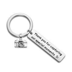 a keychain that says thank you for capturing our special moments with a camera