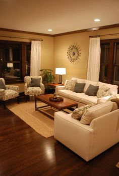 the living room is clean and ready for us to use in its new owner's home