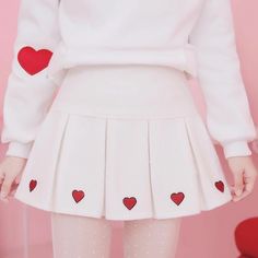 Lovecore Clothes, Japanese Korean Fashion, Medical Fashion, Clothes Aesthetic, Red Hearts, Kawaii Clothes, Kawaii Fashion