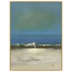 an abstract painting of waves in the ocean