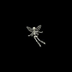 a black and white image of a skeleton flying through the air