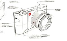 a drawing of a digital camera with its features and parts labeled in the diagram below