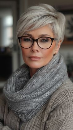 Elevate your style with these 28 stunning pixie haircuts designed for women over 50 in 2024. Tap now for inspiration and timeless elegance! Short Pixie Grey Hair Over 50, Short White Hair, Short Silver Hair, Long Bob Haircuts, Very Short Hair, Bob Haircuts For Women, Short Bob Haircuts, Haircut For Older Women, Short Hair Color