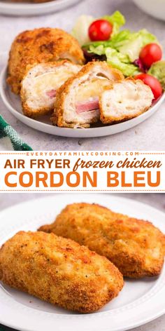 A quick weeknight dinner when things get busy! This air fried chicken recipe is an easy homemade meal with zero prep work. In less than 30 minutes, you can serve up this Air Fryer Frozen Chicken Cordon Bleu that's melty and juicy with a crispy exterior! Chicken Cordon Bleu Recipe, New Air Fryer Recipes, Fried Chicken Recipe, Air Fryer Recipe, Chicken Cordon, Chicken Cordon Bleu