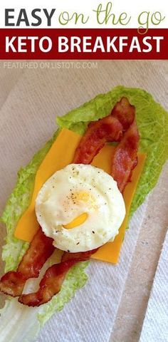 bacon, eggs and lettuce on the go keto breakfast is ready to be eaten