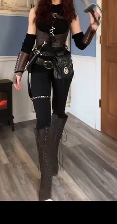 Rogue Aesthetic Outfit, Soldier Poet King Cosplay, Pirate Outfit Female Pants, Casual Medieval Outfits Female, Ren Faire Outfits Assassin, Medival Outfits Woman Pants, Rouge Cosplay Dnd, Renfaire Outfit Pants, Ren Faire Outfits With Pants