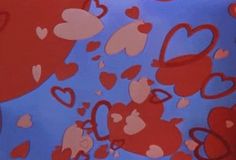 an image of many hearts on a blue background