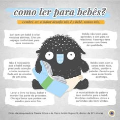 a poster with an image of a gorilla reading a book and the caption reads comoo de para bebes?