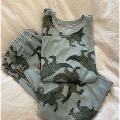 Nwot Kids Pajama Set. Green With Dinosaurs And Pizza Never Been Worn. Green Dinosaur Print Playwear Sets, Green Dinosaur Print Sets For Playwear, Dinosaur Pajamas, Carter Kids, Simple Joys, Kids Pajamas, Pajama Sets, Dinosaurs, Pajama Set